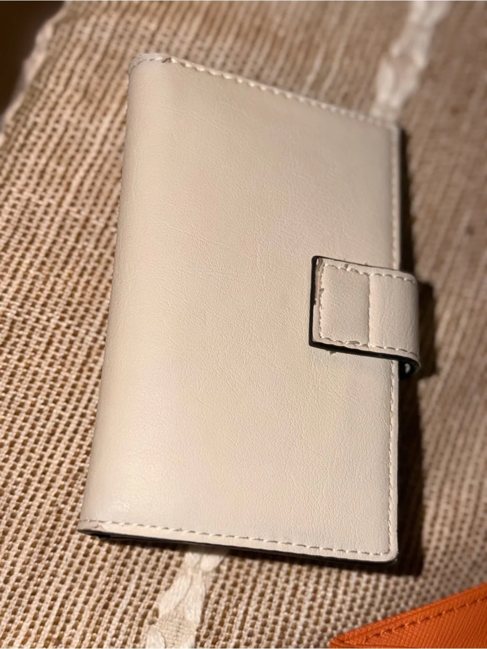 Victoria's Secret Cream Trifold Wallet with Snap Strap - Picture 2 of 4
